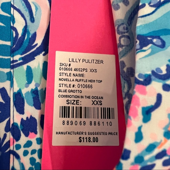 Lilly Pulitzer Novella Printed Peplum Top XXS - Picture 9 of 14